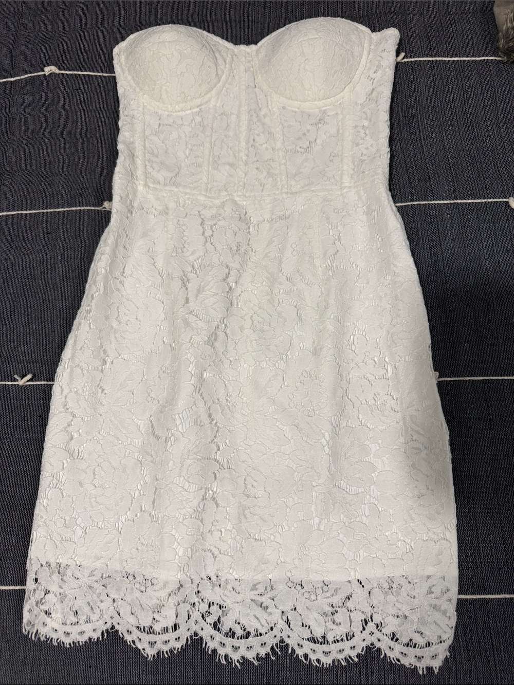 Generation Love White Strapless Lace Mini Dress